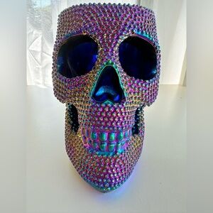 💀 Vibrant sugar skull make up brush holder. 5.5” tall 4” wide. New!